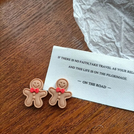 Gingerbread stud earrings