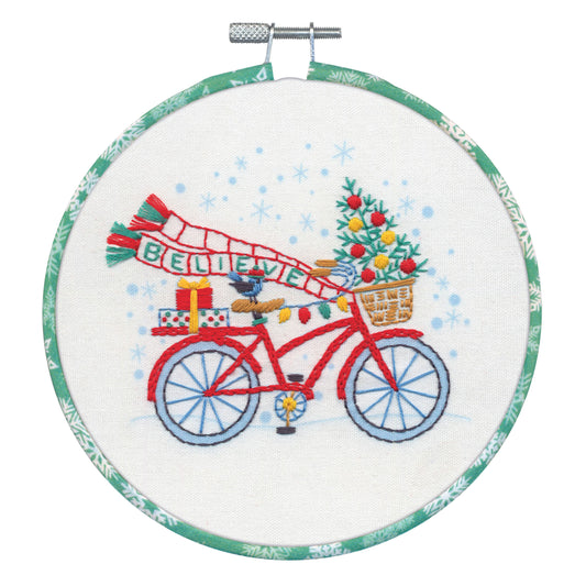 Holiday Bicycle Embroidery Kit