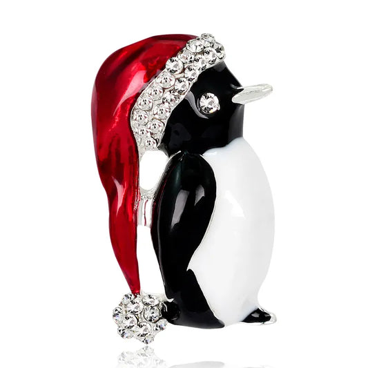 Fashion Christmas Penguin Shape Alloy Plating Rhinestones Women's Brooches