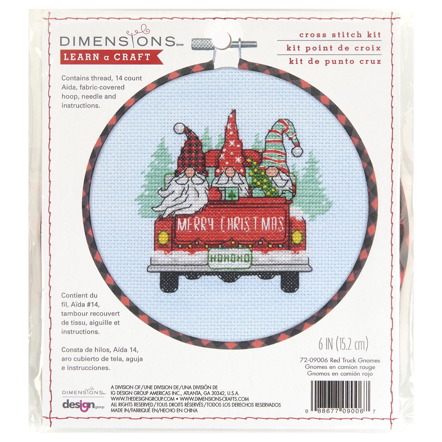 Red Truck Gnomes Cross Stitch Kit