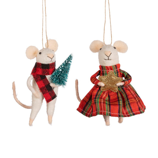 Tartan Mouse hanging decoration