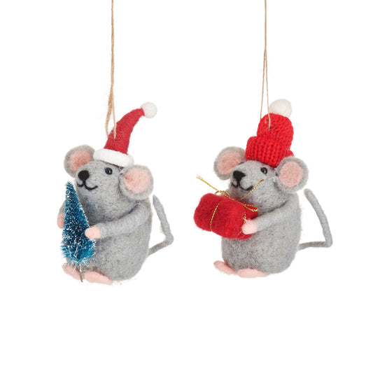 Festive Mouse hanging decoration