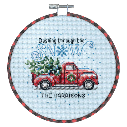 Holiday Family Truck Cross Stitch Kit