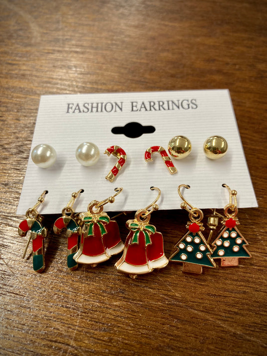 Red, White & Green Christmas dangle/stud earrings