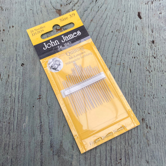 Quilting needles size 3/9 x 20