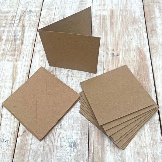 Kraft 5x5in Cards & Envelopes - 10 pack