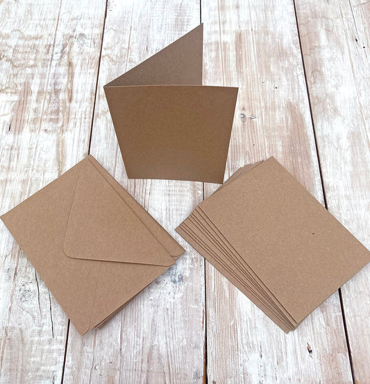 Kraft 7x5in Cards & Envelopes - 10 pack