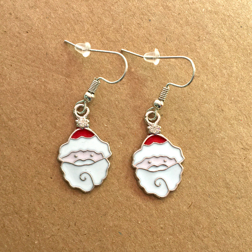 Santa's Face  Silver dangle earrings