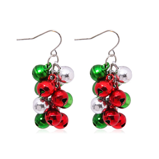 Red & Green cluster dangle earrings