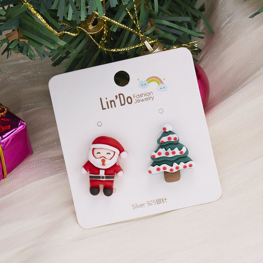 Santa & Christmas Tree stud earrings