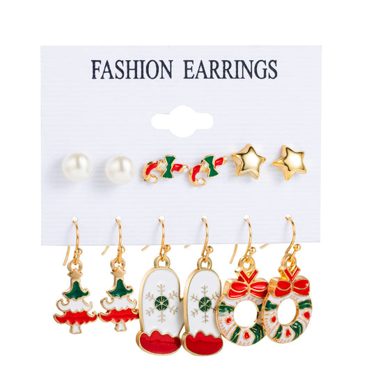 Red, White & Green dangle/stud earrings