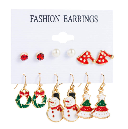 Red, White & Green dangle/stud earrings