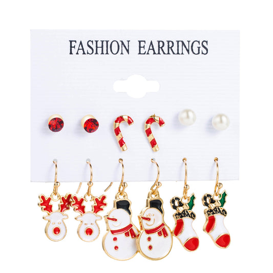 Red, White & Green Christmas dangle/stud earrings