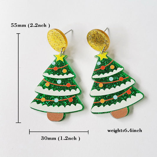 Christmas Tree dangle earrings