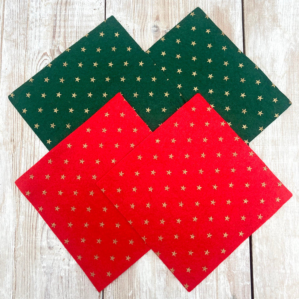 Star Felt - Red and Green