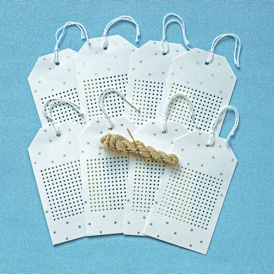 White Stitchable Gift Tags x 8