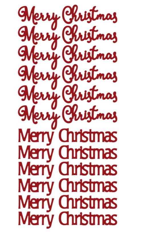 Merry Christmas Stickers - Red