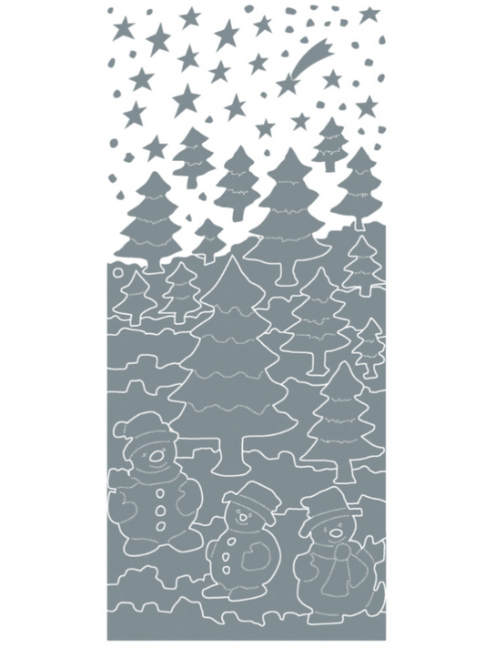 Snowman & Trees Silver Sticker Sheet