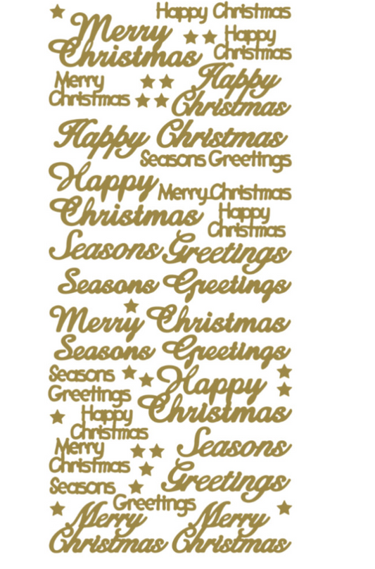 Christmas Greetings Stickers - Gold