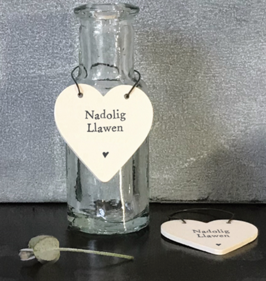 Nadolig Llawen Christmas Hanging Heart - East of India