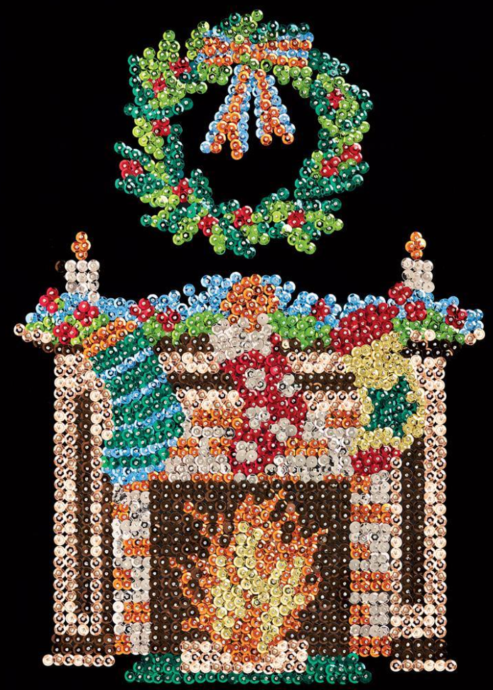 Sequin Craft Kit Christmas Fireplace - Docraft Simply Make