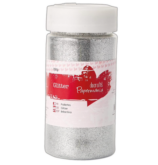 Papermania Large Glitter Pot - Silver