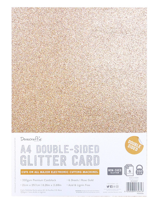 A4 Double-sided Glitter Card Rose Gold