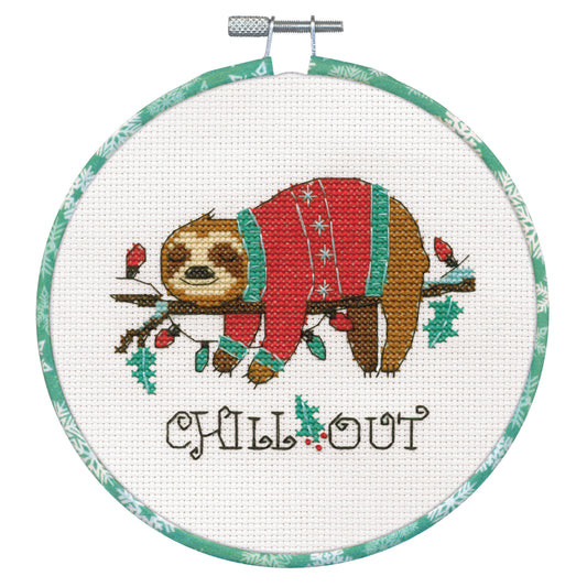 Christmas Sloth Cross Stitch Kit