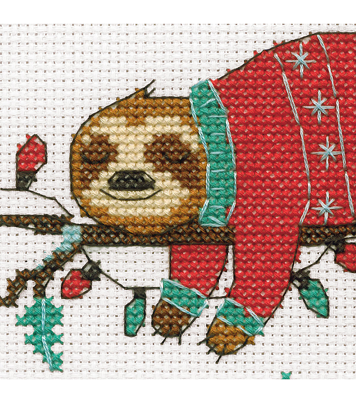 Christmas Sloth Cross Stitch Kit