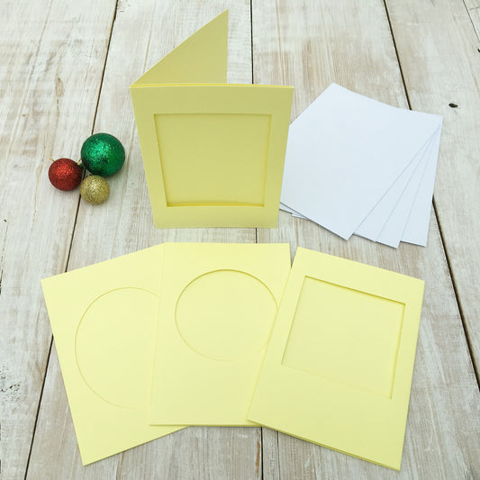 Christmas window card yellow 4 pack