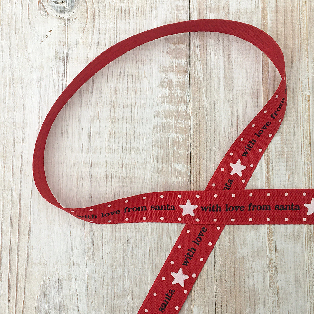 15mm With Love from Santa Red ribbon – Christmas Makery