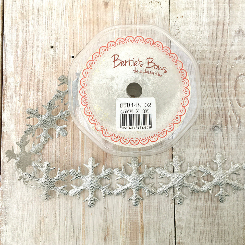 45mm Snowflake ribbon - silver
