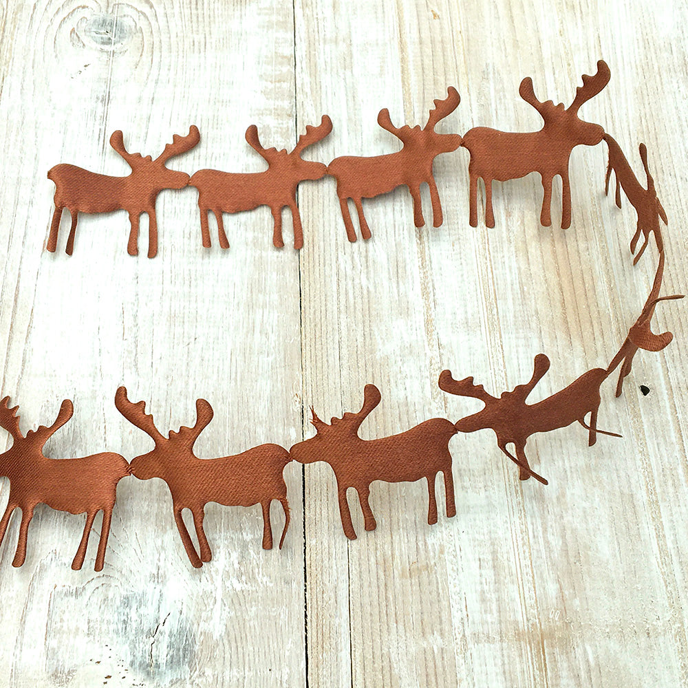 45mm Reindeer silhouette ribbon - brown