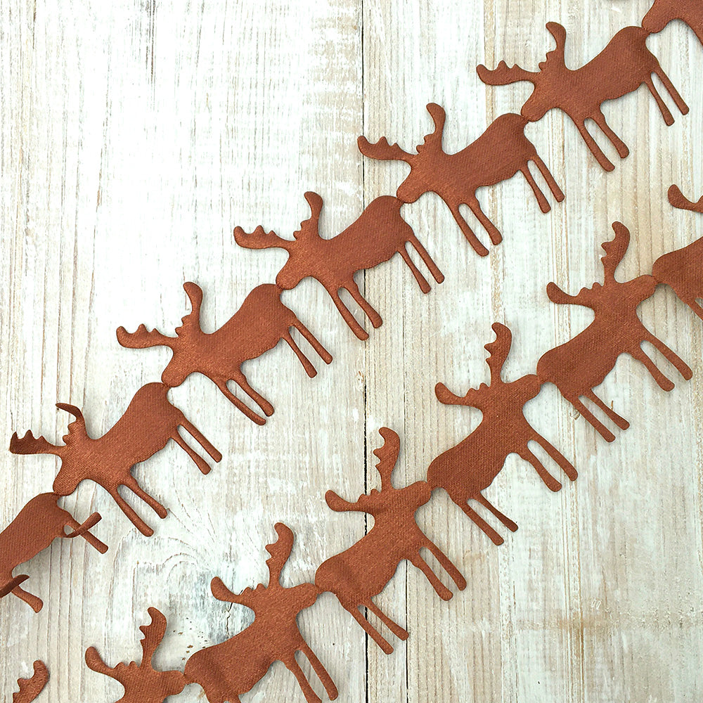 45mm Reindeer silhouette ribbon - brown