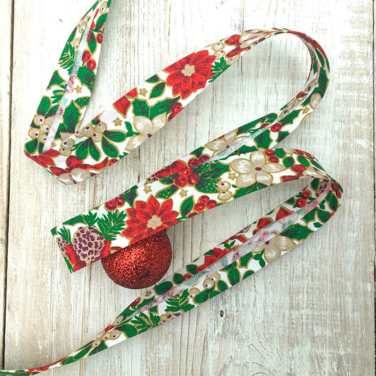 15mm Christmas Bias Binding