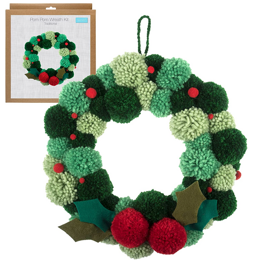 Trimits Green Pom Pom Wreath Kit