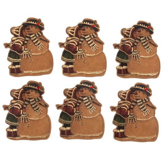 Vintage Snowman with girl  - for paper crafting