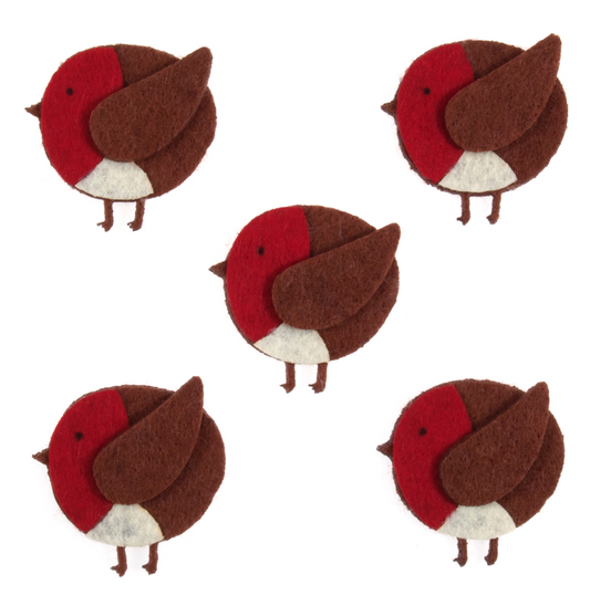 Felt Christmas robins - for paper crafting