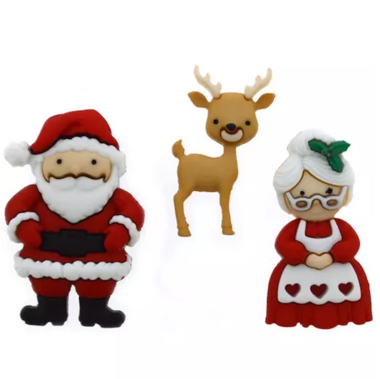 Mr and Mrs Claus Dress it Up Buttons