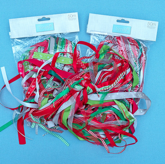 50m Christmas Ribbon variety pack